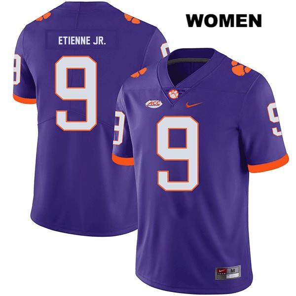 Women's Clemson Tigers #9 Travis Etienne Stitched Purple Legend Authentic Nike NCAA College Football Jersey BSX4146QK